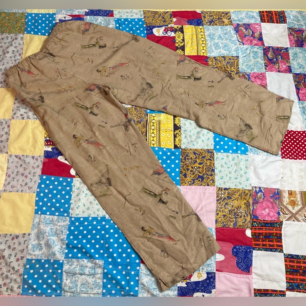 Chicos Design Pharaoh/Egyptian patterned trousers.